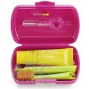 Curaprox Travel Set zubná kefka + CPS medzizubné kefky 2 ks + zubná pasta 10 ml darčeková sada, magenta