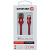 Swissten 71524306 Datový Textile Usb / Lightning Mfi, 2m, červený