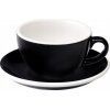 Šálka s podšálkou na cappuccino Loveramics Egg Black, 200 ml