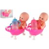 Teddies Miminko ve vaničce guma/plast s lahvičkou 10cm v plastové krabičce 13x9x6,5cm