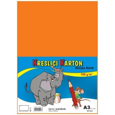 Stepa Kresliaci kartón A3 50ks 180g oranžový