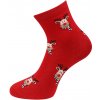 Biju Vianočné dámske ponožky SN9385, sob s lesklou niťou - červenej farby 9001504 Veľkosť ponožiek: 35-38