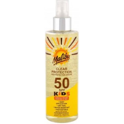 Malibu Kids Clear Protection opaľovací spray SPF50 250 ml