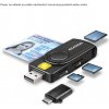 Čítačka Smart card (eID klient) + SD/microSD/SIM AXAGON CRE-SMP2A, USB-A + USB-C PocketReader 4-slot