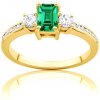 Prsteň Secret Garden: žlté zlato, smaragd - PI-Z-SZMD-00132 SAVICKI