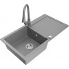 MEXEN/S MEXEN/S - Leo granitový drez 1-miska s odkvapkávačom vrátane batérie Elia, šedá 6501-71-670101-71