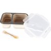 Zopa Silikónový box na občerstvenie s príborom veľký Sand Beige