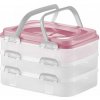 Kinekus Dóza, box s úchytmi, plastová, PIKNIK, 3-poschodová, 28x38cm