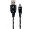 Gembird CC-USB2B-AMCM-2M-BW USB 2.0 AM na typ C (AM/CM), 2m, černo-bílý