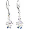 Evolution Group strieborné náušnice visiace s kryštálmi Swarovski AB efekt strapec 31245.2
