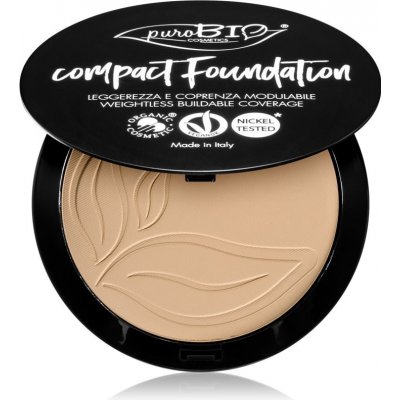 puroBIO Cosmetics Compact Foundation kompaktný púdrový make-up SPF 10 odtieň 02 9 g
