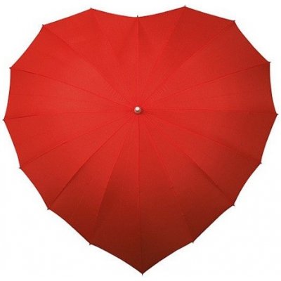 Blooming Brollies deštník dámský holový ve tvaru srdce červený