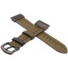 eses Kožený remienok pre Garmin - Khaki s čiernym prešívaním, QuickFit 26 mm