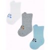 Dojčenské ponožky, 3 páry - Noviti - Medvedík, biela/modrá/sivá, veľ. 6-12 m, 68-80 (6-12m)