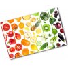 Kuchynská doska veľká zo skla Ovocie a zelenina 80x52 cm