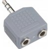 Adaptér Bandridge, stereo JACK 3,5 mm konektor - 2x stereo JACK 3,5 mm zásuvka