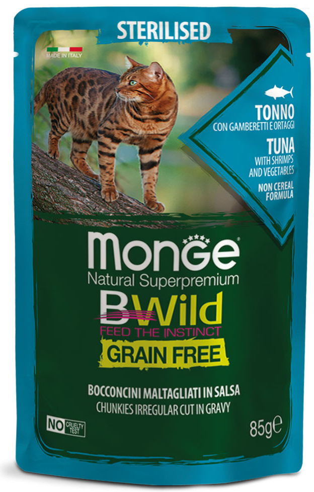 Monge Cat BWild Sterilised Tuna with Vegetables 85 g