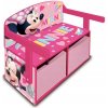 Arditex detský drevený nábytok 3v1 Minnie Mouse lavička box na hračky stolík WD13980