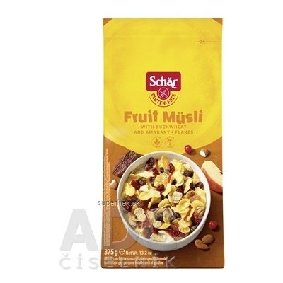 Schär Fruit Müsli bezgluténové müsli s ovocím, 1x375 g, 8008698007501