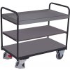Variofit Policový vozík, 3 police s ohranením (84 x 48 cm), Variofit, do 250 kg, modrá/antracit Farba: antracit RAL7016