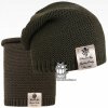 Dráče Čiapka pletená a nákrčník Dráča - Colors set 20, khaki Farba: Khaki, Veľkosť: 48-50