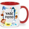 HRNČEK S FOTKOU FAREBNÝ RÁMIK ZVIERATKÁ 1 350 ML FOTOPOŠTA Farba: ČERVENÝ