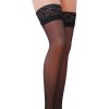 Passion Pančuchy ST003 17 DEN čierne 1/2, dámske samodržiace pančuchy