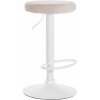 Design-Shop Barová stolička Ponte - zamat, biely rám - Krémová