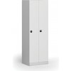 Kovová šatníková skrinka S1, 2-dverová, 1850 x 600 x 500 mm, zámok s čítačkou RFID kariet, laminované dvere, biela