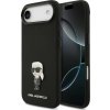 Karl Lagerfeld Liquid Silicone Metal Ikonik Zadný Kryt pre iPhone Air Black