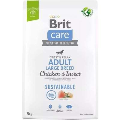 Brit Care Dog Sustainable s kuracím a hmyzom Adult Large Breed 3 kg