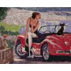 ZUTY Maľovanie podľa čísel - DÁMA SEDIACE NA STAROM KABRIOLETE Rámovanie: bez rámu a bez vypnutia plátna, Rozmer: 80x100 cm