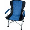 Verk 14654 Skladacie kempingové kreslo s podrúčkami a držiakom na nápoje, modré