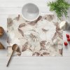 Biante Dekoračné prestieranie na stôl Porto PRT-011 Hnedo-biele kvety na béžovom 35x45 cm