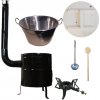 Home Cook kotol na guláš a zabíjačku nerez 100 L (1,2 mm), Home Cook kotlina 60 cm KOV, Home Cook pokrievka drevo, KEMPER plynový horák liatina (varič) 7 kW PB, vareška 80 cm SMREK, naberačka INOX