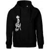 Husľový kľúč gitara - Oversized mikina dámská Moon - kratšia + širšia - XS ( Čierna )