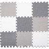 SPRINGOS Penové puzzle štvorce - 95,5x95,5x1cm - sivá, grafitová, biela