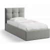 Sivá čalúnená jednolôžková posteľ s úložným priestorom s roštom 90x200 cm Phaedra – Micadoni