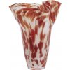 MADAM STOLTZ Váza z brokového skla Rust / White / Clear
