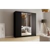 Marpol Šatníková skriňa so zrkadlom Zane 200 cm čierna