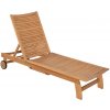 VLC Záhradné lehátko Chelsea z eukalyptového dreva 32-97 x 195 x 64 cm