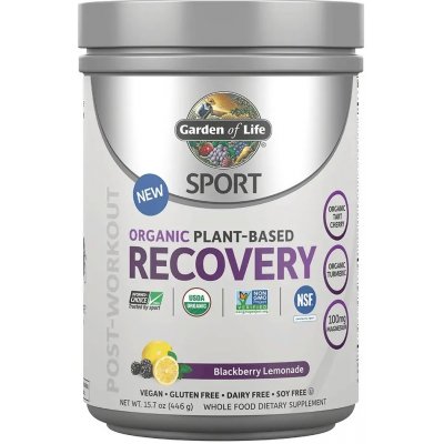 Garden of life sport sport organic plant-based recovery 446 g blackberry limonade