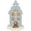 Clayre & Eef Modrá vianočná perníková chalúpka Gingerbread House - 13*13*20 cm - Clayre & Eef