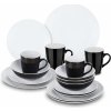 VANCASSO LENTO Black and White 16-dielna kameninová jedálenská sada