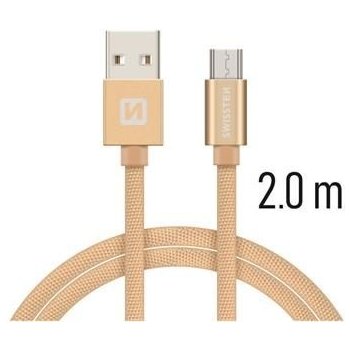 Swissten 71522304 USB - microUSB, 2m, zlatý