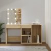 LED toaletní stolek se skříňkou dub sonoma kompozitní dřevo Hnědá 3082020