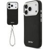 DKNY PU Leather Metal Logo Wrist Chain MagSafe kryt pre iPhone 17 Pro, čierny 57983127630