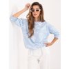 Factory Dámska oversize mikina s abstraktnou potlačou – moderná voľná mikina Farba: Blankytná, Veľkosť: UNI