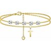 Swarovski e. dámska retiazka na nohu s krížikom Have Faith, biela sel1066