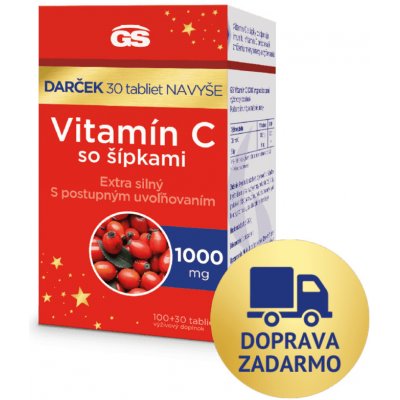 GS Vitamín C 1000 so šípkami darček 2023 100+30 tabliet